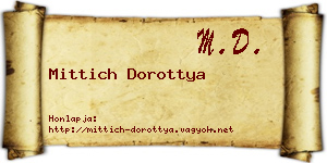 Mittich Dorottya névjegykártya